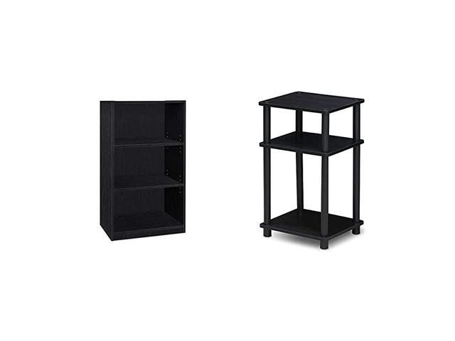 Jaya Simple Home 3Tier Adjustable Shelf Bookcase Black Just 3Tier End Table 1Pack AmericanoBlack