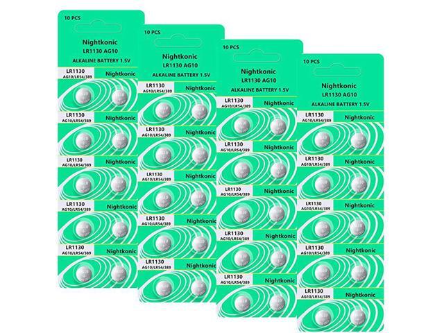 40 pcs Pack AG10 389 189 LR1130 Battery 15V Button Cell Batteries