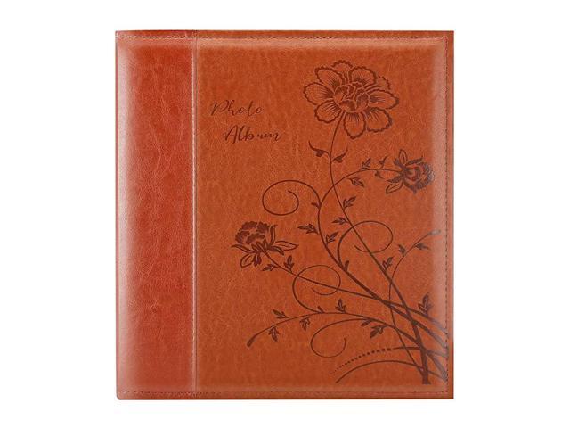 Photo Album 4x6 1000 Photos Large Capacity Wedding Family Leather Cover Picture Albums Holds Horizontal and Vertical 4x6 Photos with Black PagesBrown