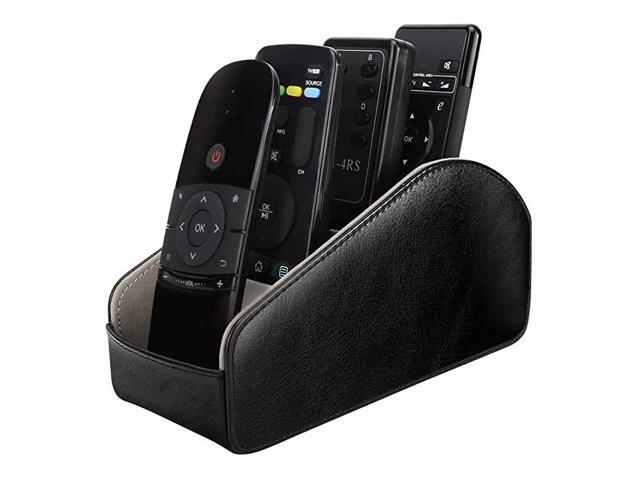 Remote Control Holder Leather TV Remote Organizer Remote Caddy Desktop Organizer 5 Compartments for Remote Controllers Office Supplies Media
