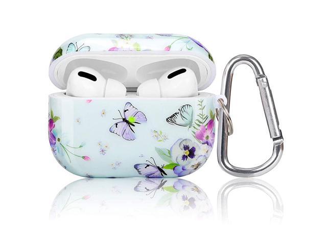 Airpod Pro Case 3 in 1 Cute Printed Design Hard Airpods Accessories Protective Cover Case Portable Shockproof Girls Women Men with KeychainStrap