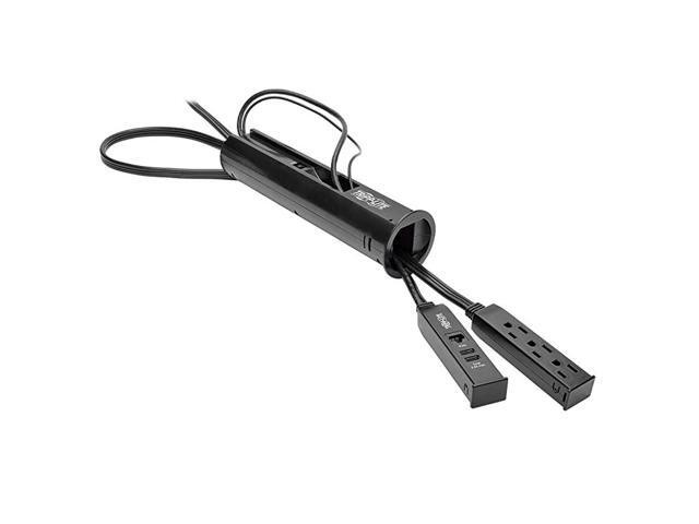 3 Outlet Desktop Surge Protector Power Strip for Grommet Installation 2 USB Charging Ports RJ45 Black 10ft Cord TLP310DMUSB