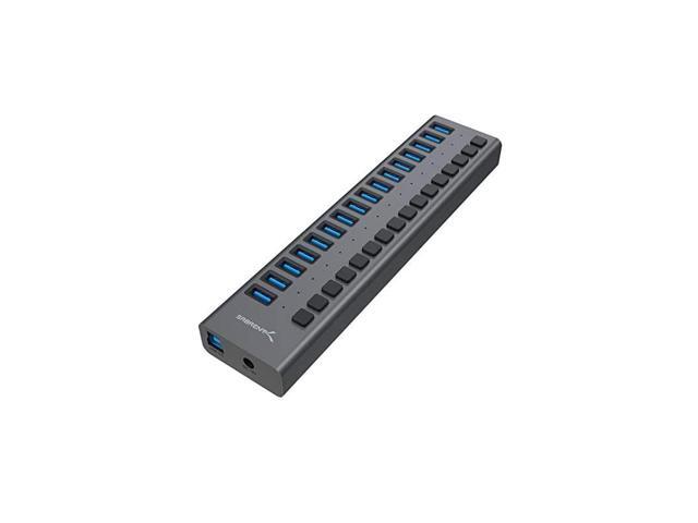 16Port USB 30 Data HUB and Charger with Individual switches 90 Watts HBPU16