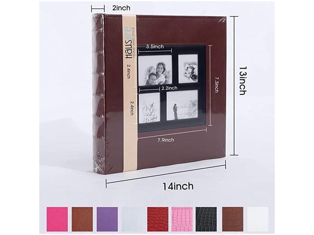 Adhesive Photo Album Sticky Pages Magnetic Family Album 13x14 Inches Picture Albums with Magnetic Pages for Scrapbook 30pages brown2