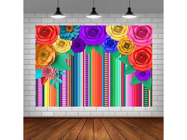 Party Photography Backdrop Fiesta Coco Theme Colorful Paper Birthday Party Decorations for Kids Newborn Baby Cake Table Background Photo Studio