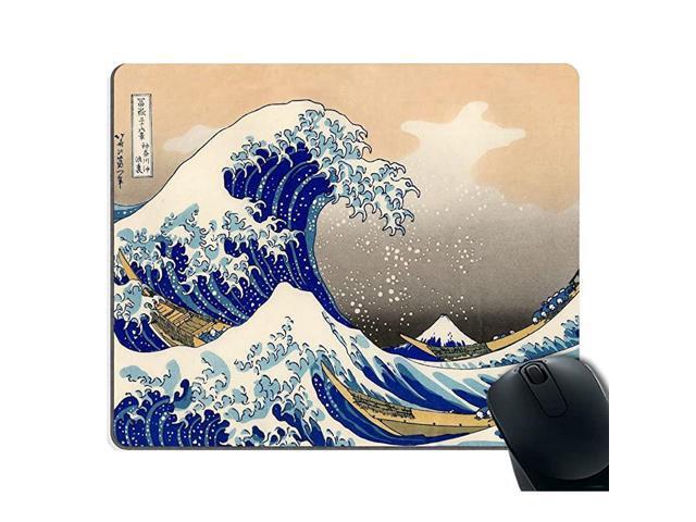 Decorative Mouse Pad Art Print Painting Hokusai The Great Wave Rectangle NonSlip Rubber Mousepad Gaming Mouse Pad