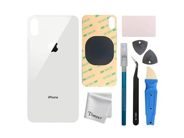 Back Glass Replacement for iPhone Xs Max 65 Inch All Carriers with PreInstalled Adhesive and Repair Tool Kits SilverWhite