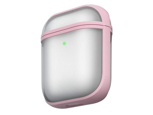 AirPods Case Compatible for Apple Airpods 2 and 1 PC Matte Clear Protective Case Hard Protector Cover Holder Supports Wireless Charging Front LED