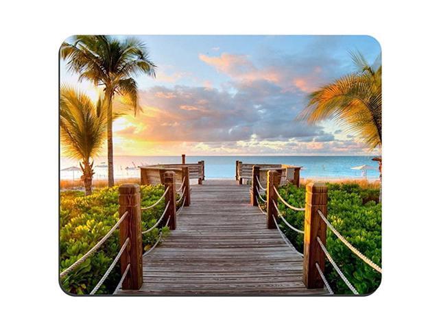 Track Palm Trees Beach Sea Ocean 98911 Customized Rectangle Gaming Mouse Mat