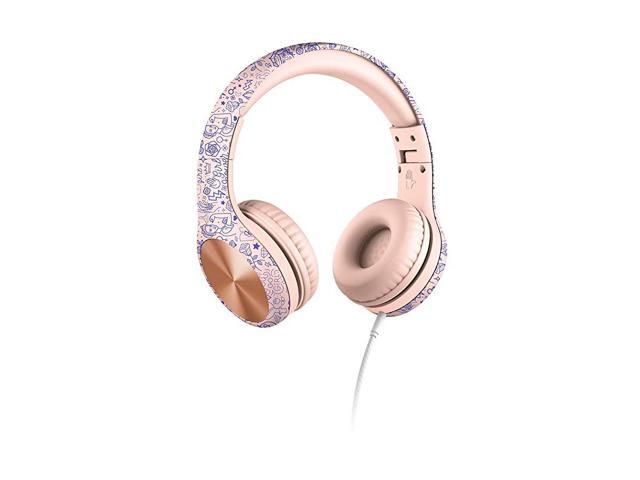 New Connect+ PRO Kids Premium Volume Limited Wired Headphones with SharePort and Inline Microphone Children Girl Power