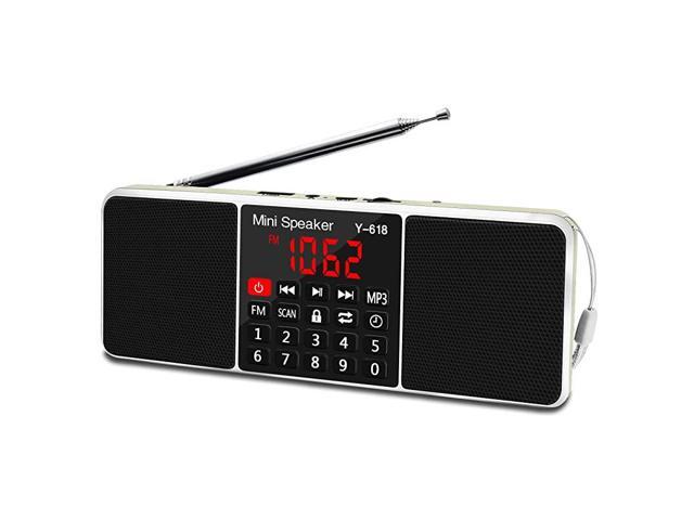 Multifunction Digital FM Radio Media Speaker MP3 Music Player Support TF Card USB Drive with LED Screen Display and Setting Timing Shutdown