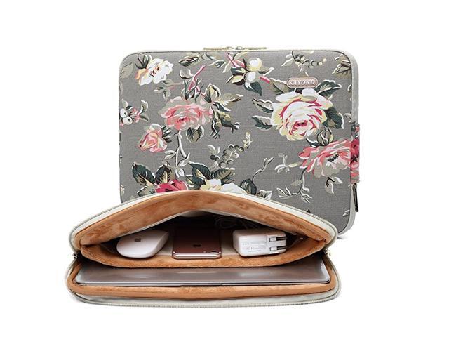 Gery Rose Patten canvas Waterresistant 133 Inch Laptop Sleeve case for 125inch 13inch Notebook Computer 129 Pocket Tablet