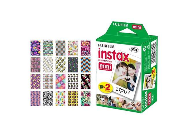 instax Mini Instant Film 20 Exposures + 20 Sticker Frames for Fuji Instax Prints BFF
