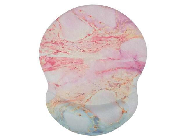 Ergonomic Designed Mouse Pad with Wrist Rest Hand Support Non Slip Rubber Round Wrist Mouse Pads Great for Gaming Work Wrist Marble