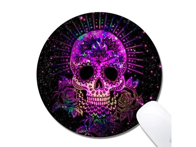 Round Mouse Pad Printed Skull Pattern NonSlip Rubber Comfortable Customized Computer Mouse Pad 787x787inch