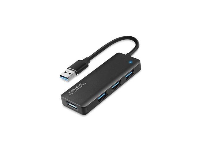 USB Hub 30 4 Port USB 30 Ultra Slim Aluminum Data Hub USB Port Expander Portable USB Splitter Black