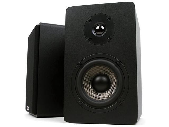 MB42X Bookshelf Speakers with 4Inch Carbon Fiber Woofer and Silk Dome Tweeter Black Pair