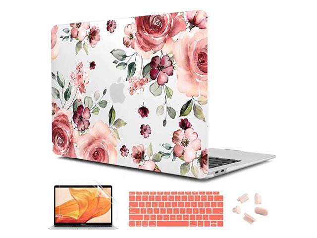 for MacBook Air 13 inch Case 2020 2019 2018 Release A2337 M1 A2179 A1932 Matte Laptop Hard Shell Case Plastic Flower Pattern Frosted Clear Cover