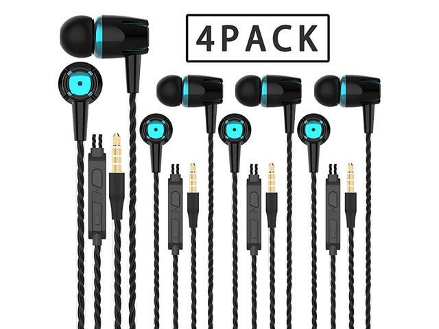 Headphones Earphones Earbuds Earphones Noise Islating High Definition Stereo for Samsung iPhoneiPad iPod and Mp3 Players BlackBlue 4pairs