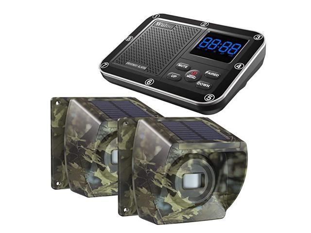 Driveway Alarm Wireless Outside 1800ft Range Outdoor Motion Sensor Detector Driveway Alert System with Rechargeable BatteryWeatherproofMute Mode