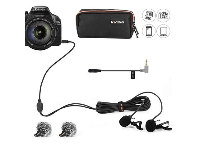 CVMD02 Dual Lavalier MicrophonesOmnidirectional Condenser Handsfree Clipon Lapel Mic with 35mm TRS ConnectorLav mic for