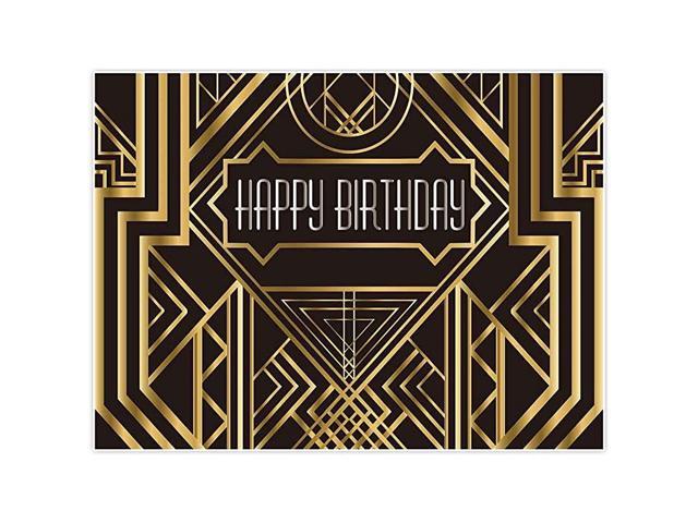 8x6ft Photography backdrops Gatsby Birthday Adults Children Party Black and Gold Golden Banner Photo Studio Booth Background Newborn Baby Shower