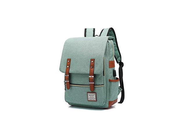 Vintage Laptop Backpack with USB Charging Port Elegant Water Resistant Travelling Backpack Casual Daypacks School Shoulder Bag for Men Women Fits