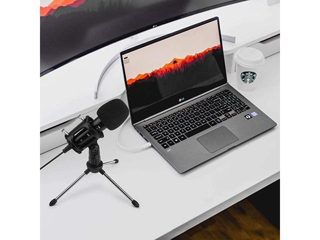 USB MicrophonePodcast Microphone Plug Play Condenser Recording Mic for Desktop Laptop MAC or Windows Streaming Videos Chatting Skype YouTube