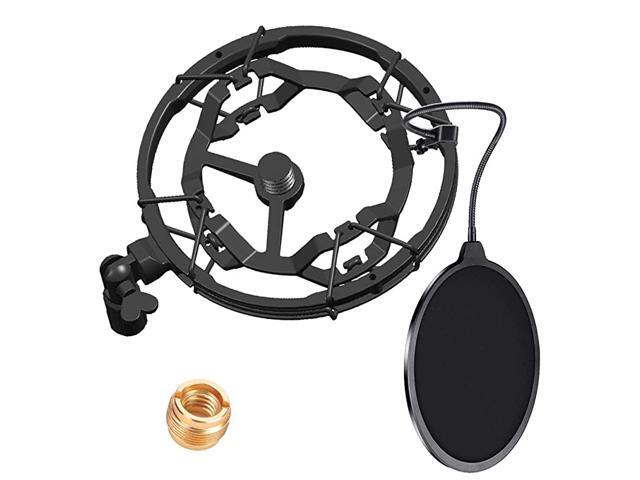 Blue Yeti Shock Mount with Microphone Pop Filter Shockmount for Snowball Yeti Pro USB Ultra Portable Microphone Shock Mount Black