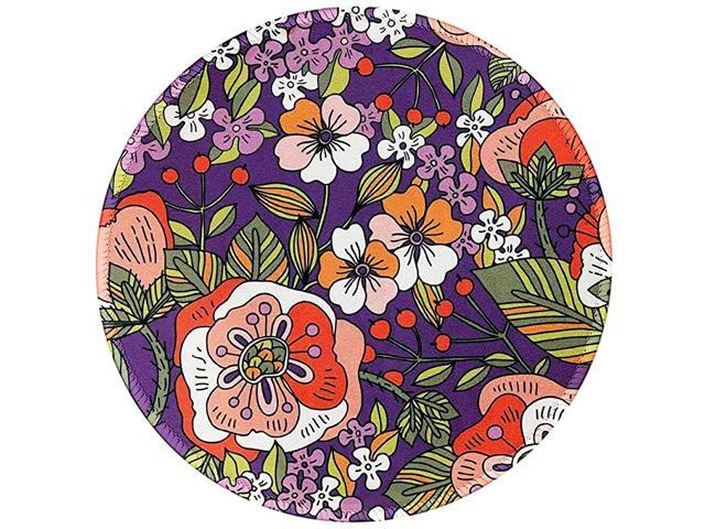 Mouse Pad Purple Morning Glory Round Mousepad Customized Gaming Mouse Mat for Laptop Computer PC Durable Stitched Edges NonSlip Rubber Base