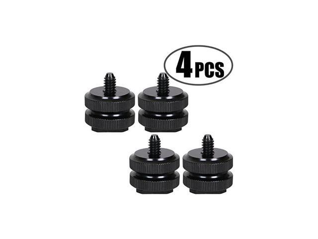 Hot Shoe Mount to 1420 Tripod Screw AdapterFlash Shoe Mount for DSLR Rig Pack of 4
