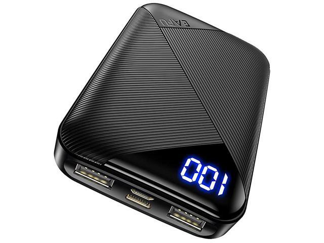 Portable Charger Compact 10000mAh LED Display Power Bank Dual 3A High Speed Outputs with Flashlight External Battery Pack Compatible with iPhone XR
