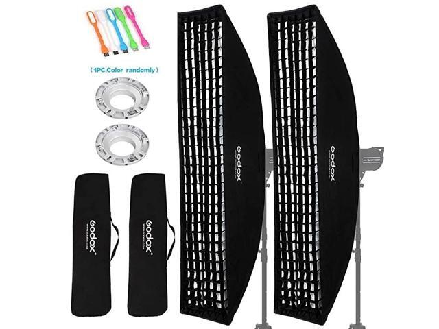 50x130cm 20x51 Strip Softbox Reflector with Honeycomb Grid Bowens Mount Speedring Carrying Bag Compatible for Studio Flash Speedlite Monolight