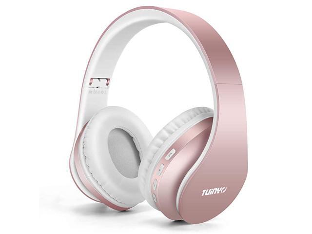 Bluetooth Headphones Wireless Headphones Over Ear with Microphone Foldable Lightweight Stereo Wireless Headset for Travel Work TV PC CellphoneRose