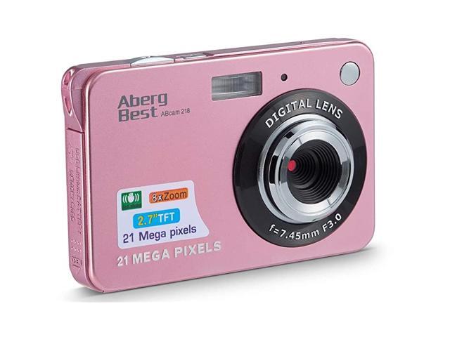 21 Mega Pixels 27 LCD Rechargeable HD Digital Camera Video Camera Digital Students CamerasIndoor Outdoor for AdultSeniorsKid Rose Gold