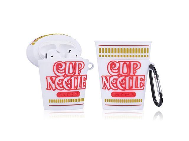 Case for Airpods Funny Cute Food Cartoon Silicone Design Fun Character for Teens Girls Air pods Charging Case Soft Skin Carabiner Protective Cover
