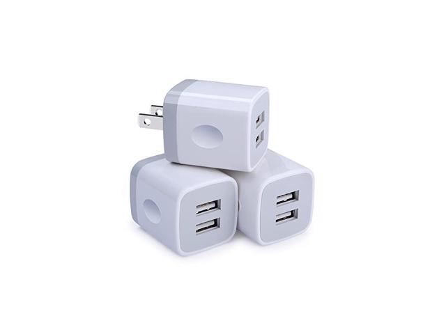 Wall Charger Charging Adapter 3Pack 21A Dual Port Wall Charging Plug Block Head Box Travel Charger Cube Compatible iPhone 12 11 Pro Max XS XR X 8 7