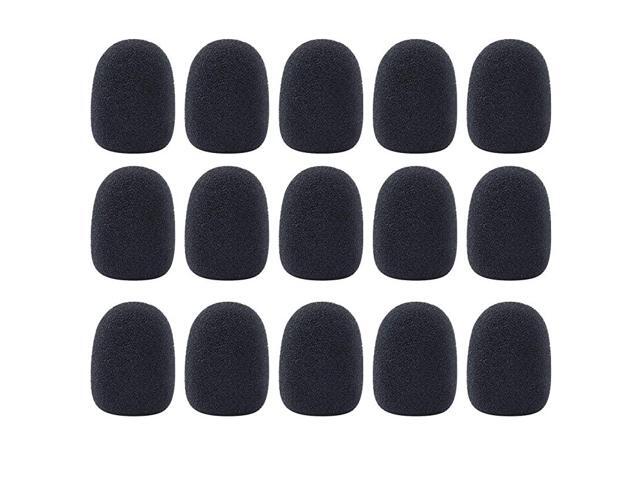 15 Pack Mini Size Lapel Headset Microphone Mic Windscreen Foam Cover Black