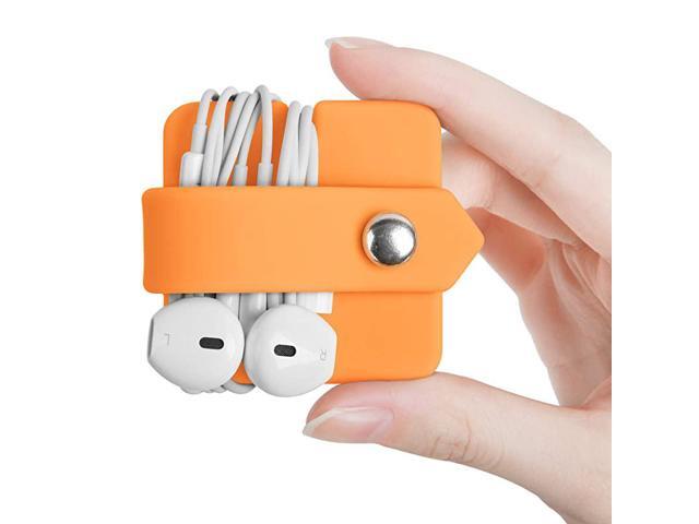 Cord Organizer Earbuds Holder Earphone Wrap Earphones Organizer Headset Headphone Earphone Wrap Winder Cord Manager Cable Winder Orange