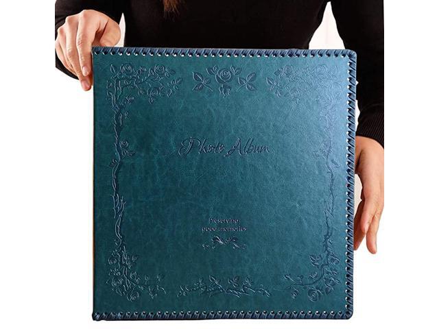 Photo Album Self Adhesive 80 Pages Huge Magnetic SelfStick Page Picture Album with Leather Vintage Inspired Cover Hand Made DIY Albums Holds 3X5