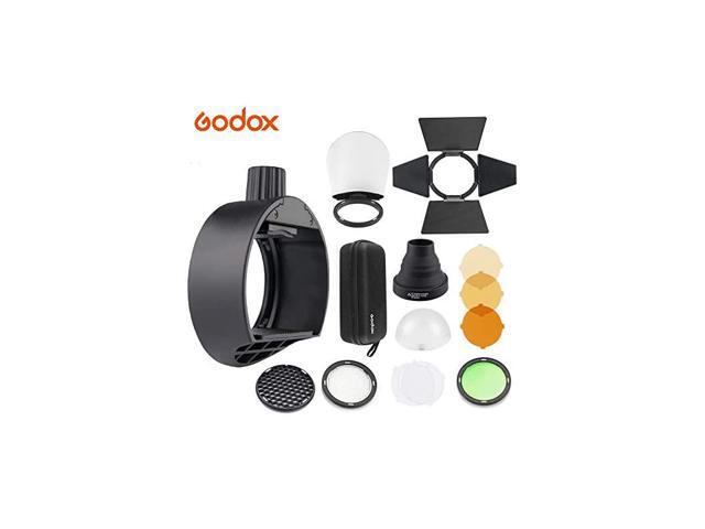 AKR1 Round Head Accessories Kit SR1 Flash Head Adapter Compatible for V860II TT685 TT600 and Canon Nikon Sony Camera Flash Speedlight