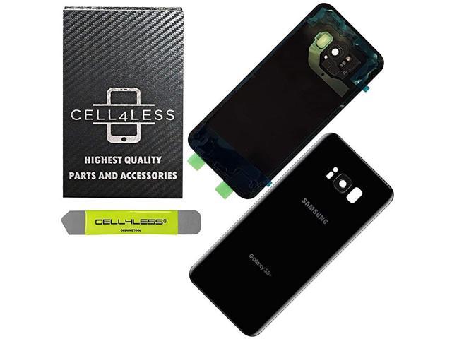Replacement Back Glass Cover Back Door wInstalled Camera Lens and Frame Custom Removal Tool Adhesive for Samsung Galaxy S8+ Plus OEM All Models