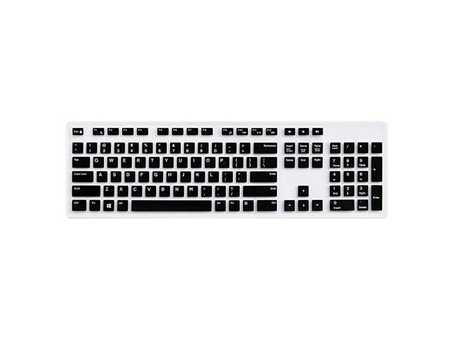 Thin Silicone Desktop PC Keyboard Cover Skin Protector Compatible for Dell KM636 Wireless Keyboard Dell KB216 Wired Keyboard Black