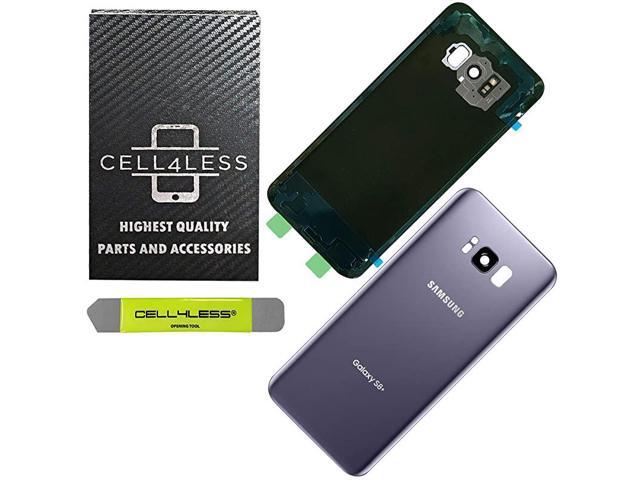 Replacement Back Glass Cover Back Door wInstalled Camera Lens and Frame Custom Removal Tool Adhesive for Samsung Galaxy S8+ Plus OEM All Models