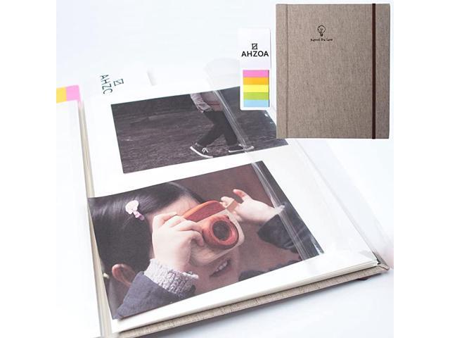 Album SelfAdhesive Album with 5 Colors Sticky Flag 40 White Inner Pages Magnetic Paper Clear PVC Films Oatmeal