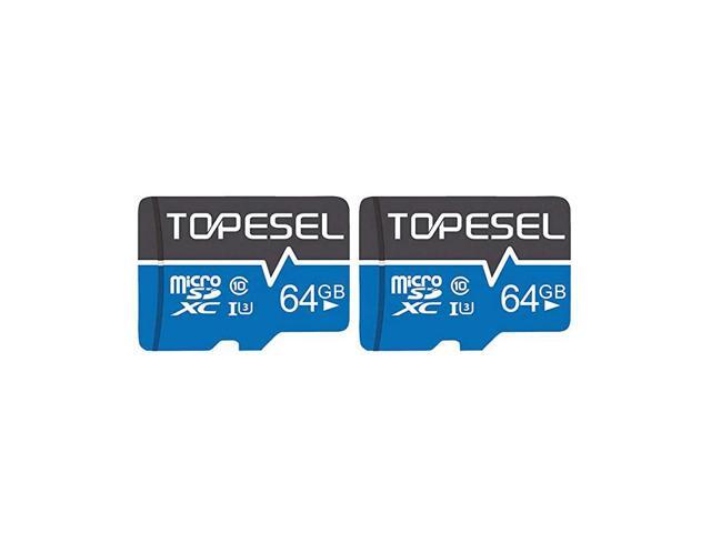 64GB Micro SD Card 2 Pack Memory Cards U3 C10 Micro SDXC UHSI TF Card for CemeraDroneDash Cam2 Pack U3 64GB
