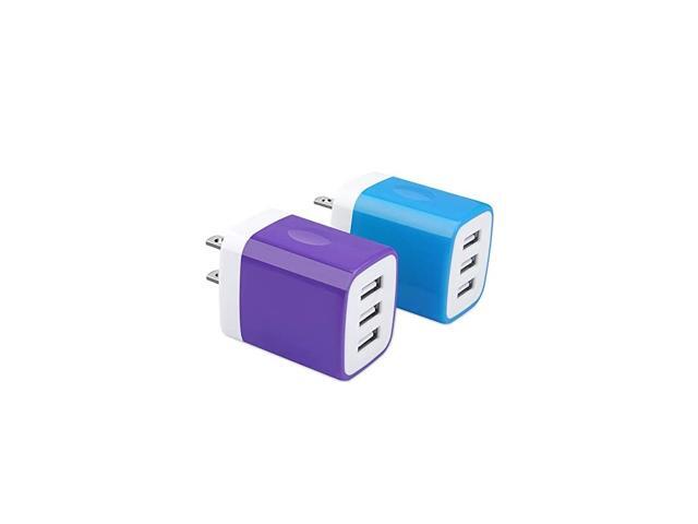 USB Charger Plug 2Pack 31A 3Multi Port USB Wall Charger Brick Adapter Charging Block Cube Charger Box Compatible iPhone 11 ProXS MaxX876S Plus