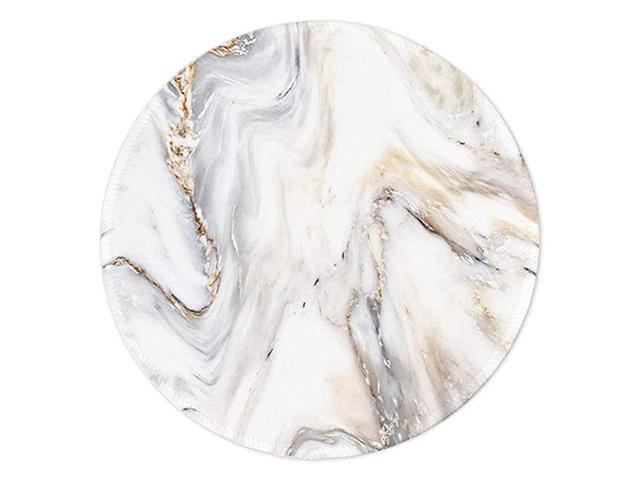 Mouse PadAnti Slip Rubber Round Mousepads Desktop Notebook Mouse Mat for Working and Gaming Marble Grey B