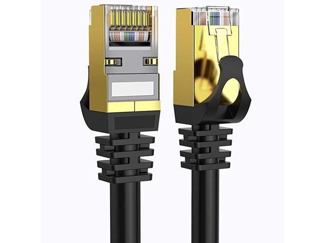 8 Ethernet Cable 100ft Shielded 26AWG Lastest 40Gbps 2000Mhz SFTP Patch Cord Heavy Duty High Speed 8 LAN Network RJ45 Cable in Wall Outdoor