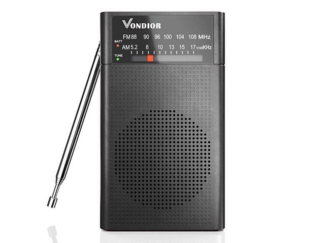 AM FM Radio Best Reception and Longest Lasting AM FM Battery Operated Portable Pocket Player Operated by 2 AA Battery Mono Headphone Socket by Black